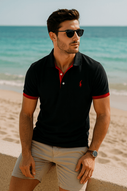 Herren Poloshirt im sportlichen Kontrast-Look – Stilvoller Klassiker für Freizeit und Business