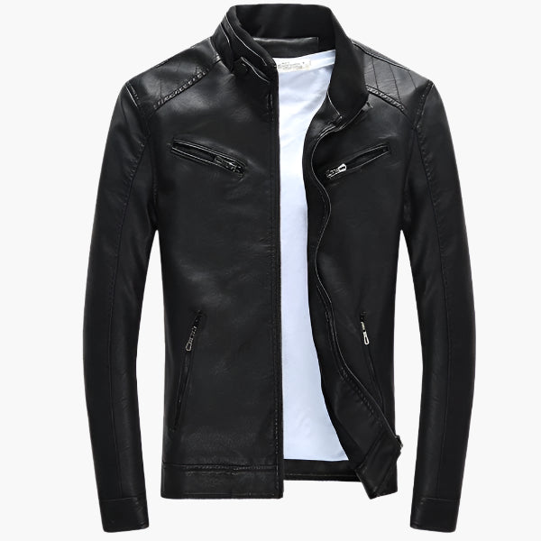 Herren Bikerjacke im modernen Stil – Lässige Vegan-Lederjacke für Alltag und Ausgehen
