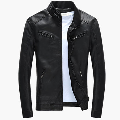 Herren Bikerjacke im modernen Stil – Lässige Vegan-Lederjacke für Alltag und Ausgehen