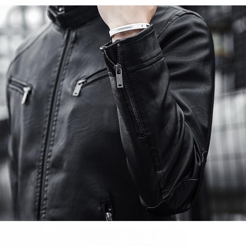 Herren Bikerjacke im modernen Stil – Lässige Vegan-Lederjacke für Alltag und Ausgehen