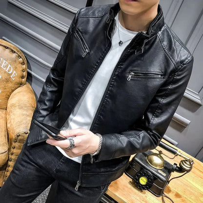Herren Bikerjacke im modernen Stil – Lässige Vegan-Lederjacke für Alltag und Ausgehen