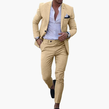 Herren Slim Fit Sommeranzug – Moderner 2-Teiler für Business, Hochzeit & Freizeit