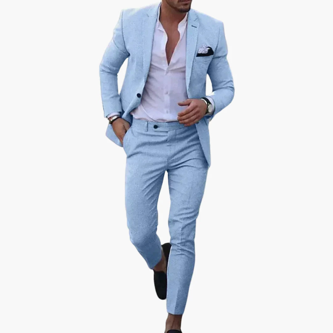 Herren Slim Fit Sommeranzug – Moderner 2-Teiler für Business, Hochzeit & Freizeit
