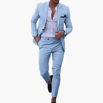 Herren Slim Fit Sommeranzug – Moderner 2-Teiler für Business, Hochzeit & Freizeit
