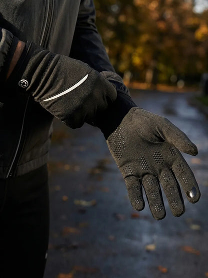 Unisex Winterhandschuhe Schwarz mit Touchscreen-Funktion und Griffflächen
