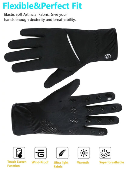 Unisex Winterhandschuhe Schwarz mit Touchscreen-Funktion und Griffflächen