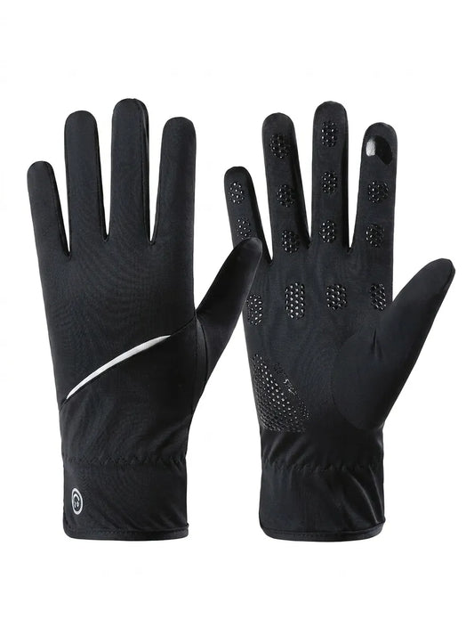 Unisex Winterhandschuhe Schwarz mit Touchscreen-Funktion und Griffflächen