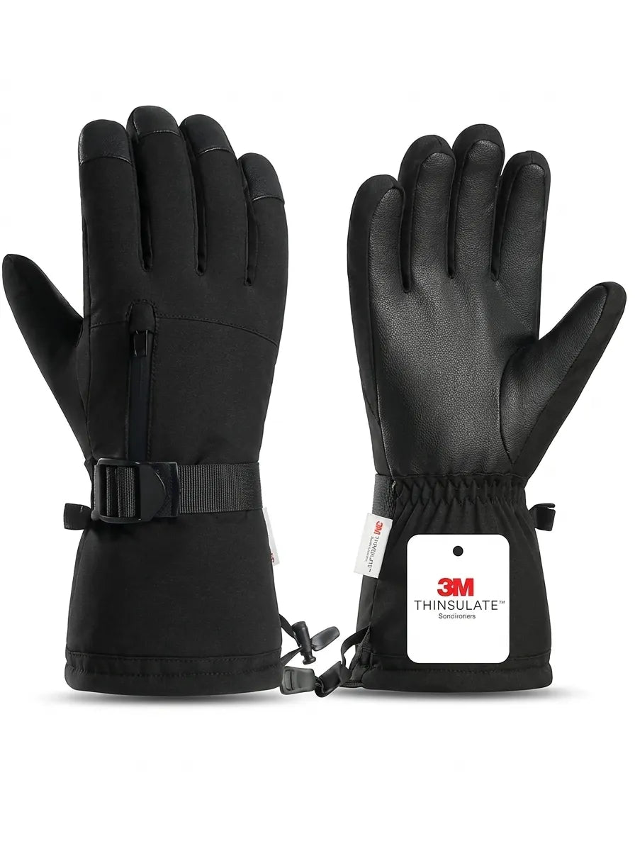 Unisex Winterhandschuhe mit Schnallenverschluss, wasserabweisend