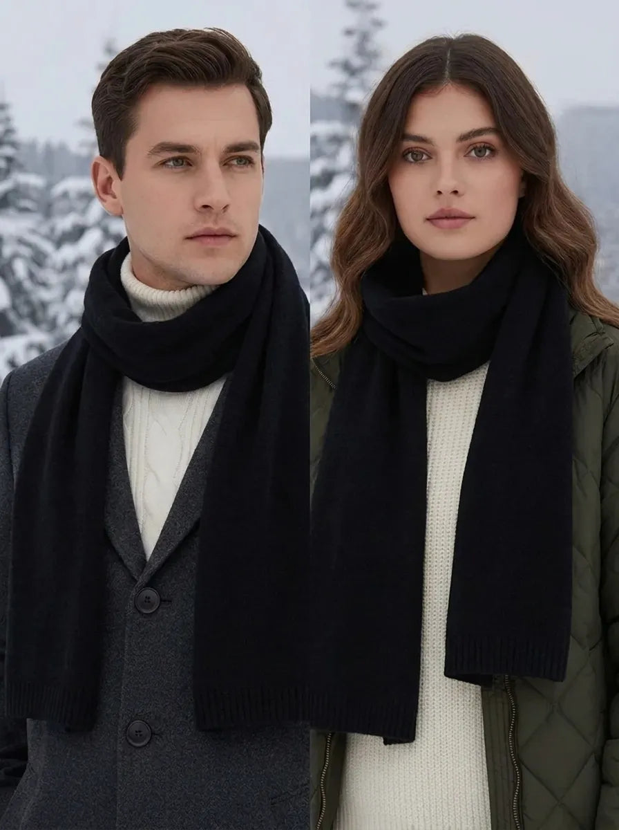 Weicher Winterschal für Damen & Herren – Unisex-Strickschal mit Rippbündchen