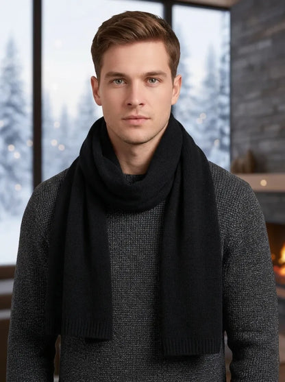 Weicher Winterschal für Damen & Herren – Unisex-Strickschal mit Rippbündchen