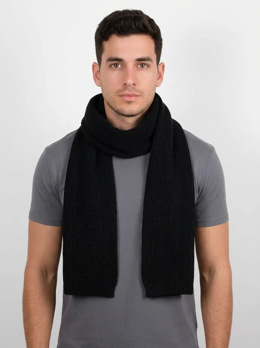 Weicher Winterschal für Damen & Herren – Unisex-Strickschal mit Rippbündchen