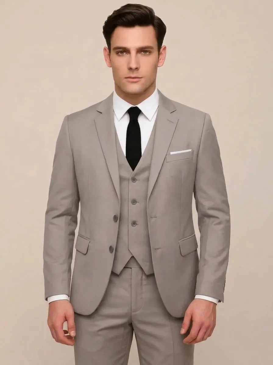 Herren 3-teiliger Anzug Modern Fit Sakko Weste Hose Hochzeitsanzug Businessanzug
