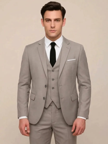 Herren 3-teiliger Anzug Modern Fit Sakko Weste Hose Hochzeitsanzug Businessanzug
