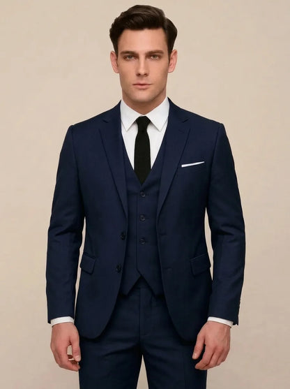 Herren 3-teiliger Anzug Modern Fit Sakko Weste Hose Hochzeitsanzug Businessanzug