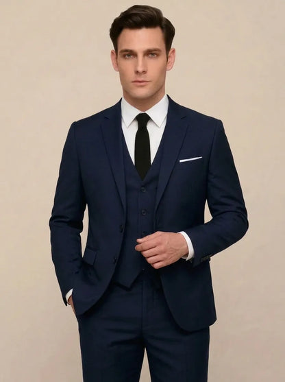 Herren 3-teiliger Anzug Modern Fit Sakko Weste Hose Hochzeitsanzug Businessanzug