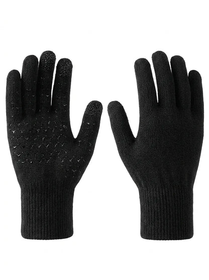 Unisex Winter Strickhandschuhe mit Touchscreen-Funktion und rutschfester Innenhand