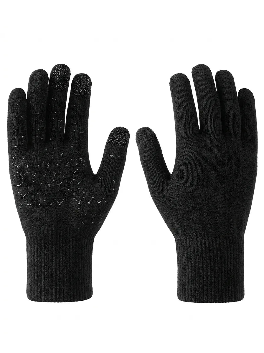 Unisex Winter Strickhandschuhe mit Touchscreen-Funktion und rutschfester Innenhand