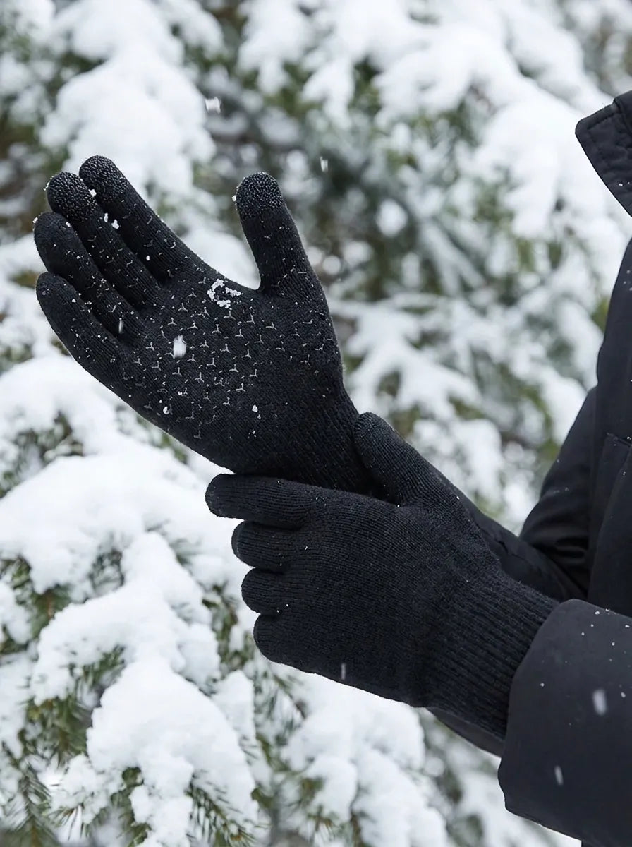 Unisex Winter Strickhandschuhe mit Touchscreen-Funktion und rutschfester Innenhand