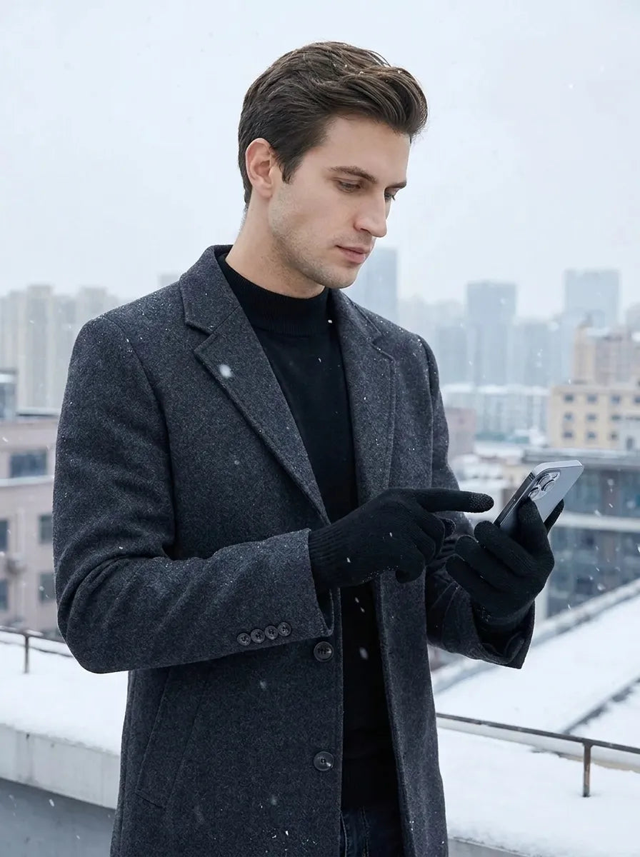 Unisex Winter Strickhandschuhe mit Touchscreen-Funktion und rutschfester Innenhand