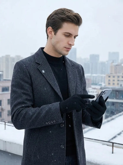 Unisex Winter Strickhandschuhe mit Touchscreen-Funktion und rutschfester Innenhand