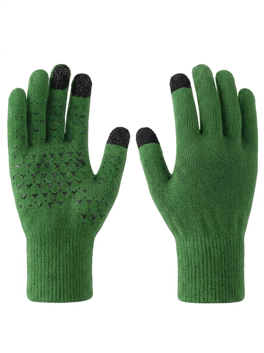 Unisex Winter Strickhandschuhe mit Touchscreen-Funktion und rutschfester Innenhand