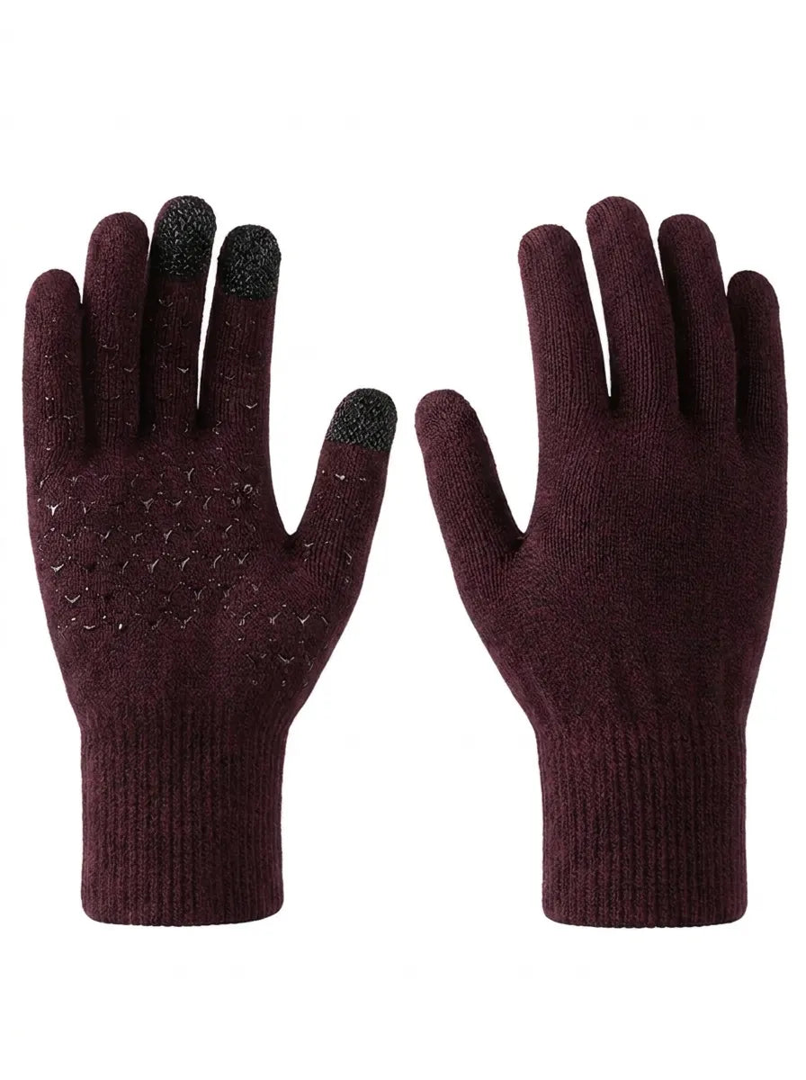 Unisex Winter Strickhandschuhe mit Touchscreen-Funktion und rutschfester Innenhand