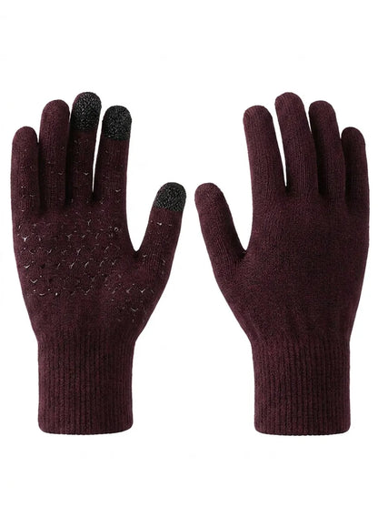 Unisex Winter Strickhandschuhe mit Touchscreen-Funktion und rutschfester Innenhand