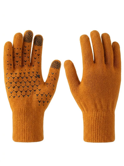 Unisex Winter Strickhandschuhe mit Touchscreen-Funktion und rutschfester Innenhand