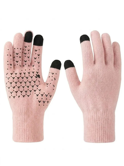 Unisex Winter Strickhandschuhe mit Touchscreen-Funktion und rutschfester Innenhand