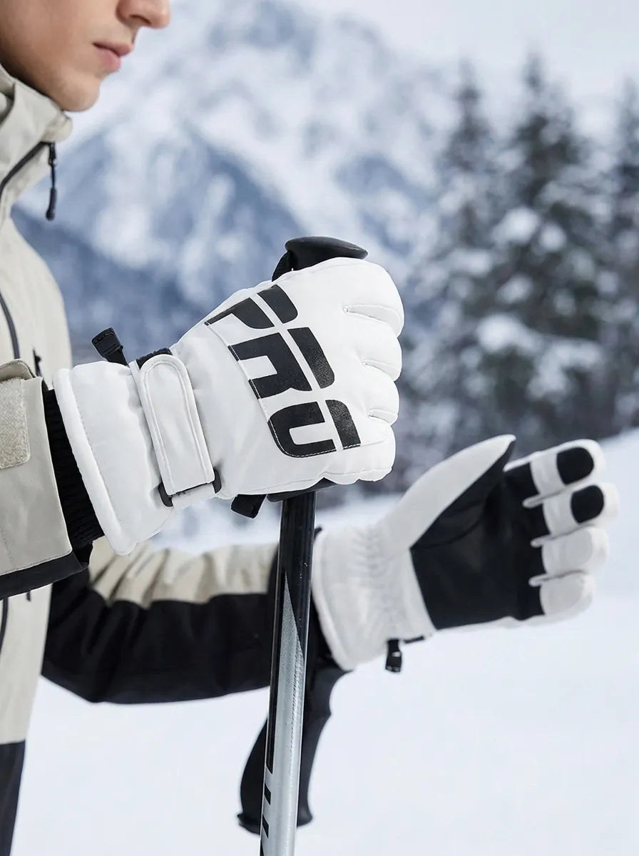 Unisex Winter Skihandschuhe Schneehandschuhe wasserabweisend mit PRO Aufdruck