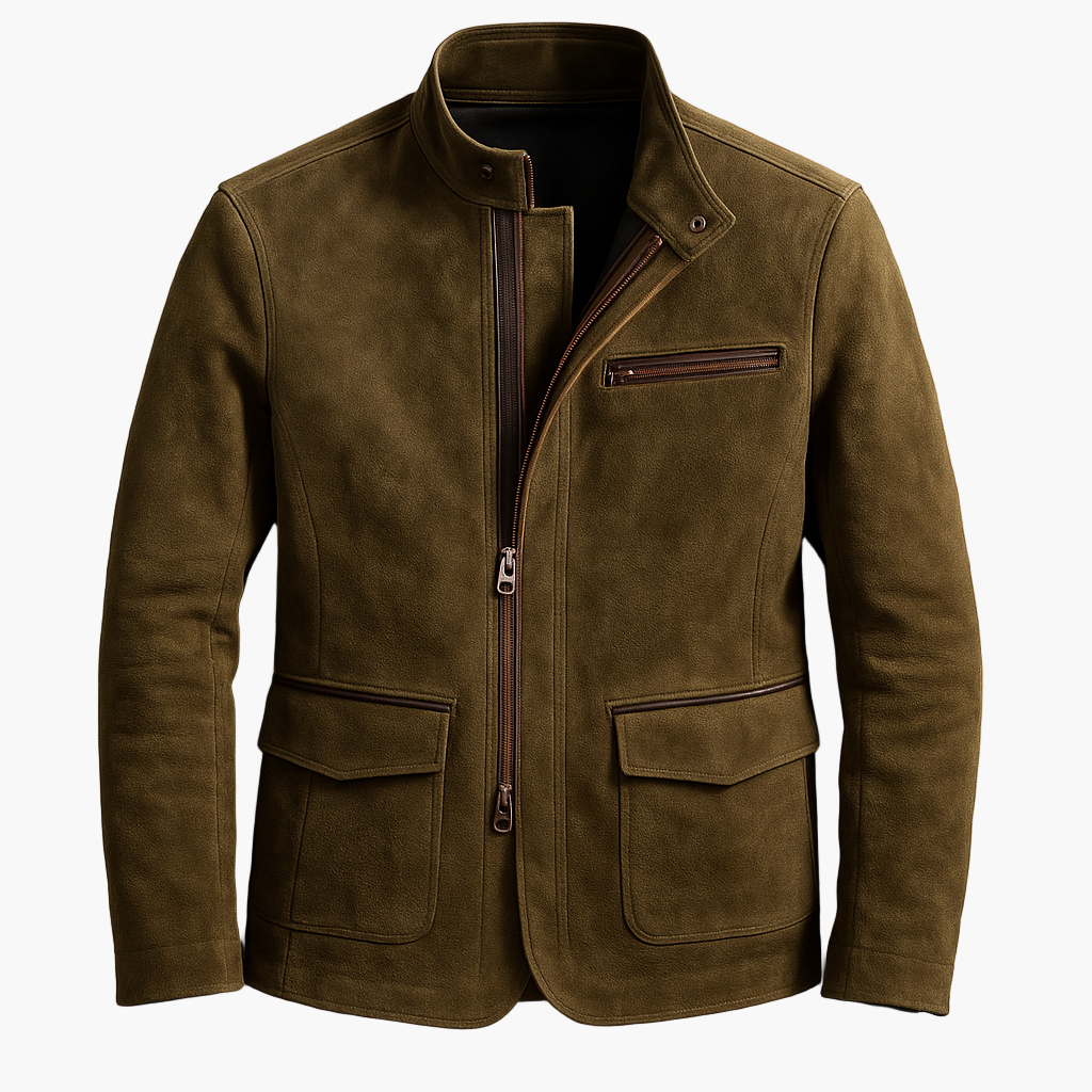 Herren Wildlederjacke im klassischen Fieldjacken-Stil – Vielseitige Übergangsjacke für stilbewusste Männer