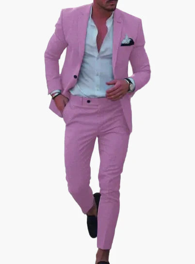 Herren Sommer Anzug Modern Slim Fit – Eleganter 2-teiliges Set für festliche Anlässe und Hochzeiten