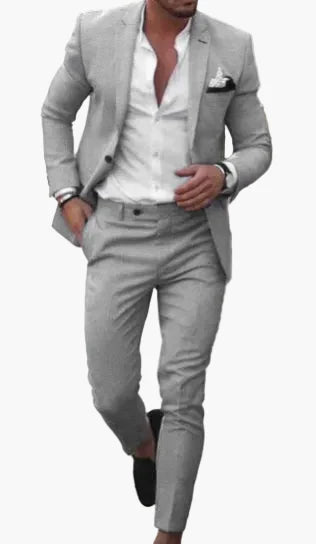 Herren Sommer Anzug Modern Slim Fit – Eleganter 2-teiliges Set für festliche Anlässe und Hochzeiten