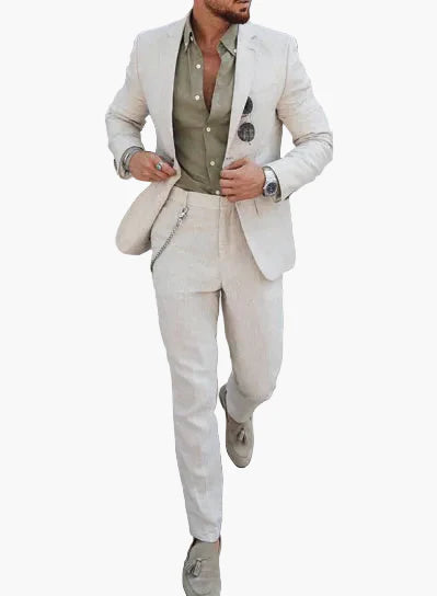 Herren Sommer Anzug Modern Slim Fit – Eleganter 2-teiliges Set für festliche Anlässe und Hochzeiten