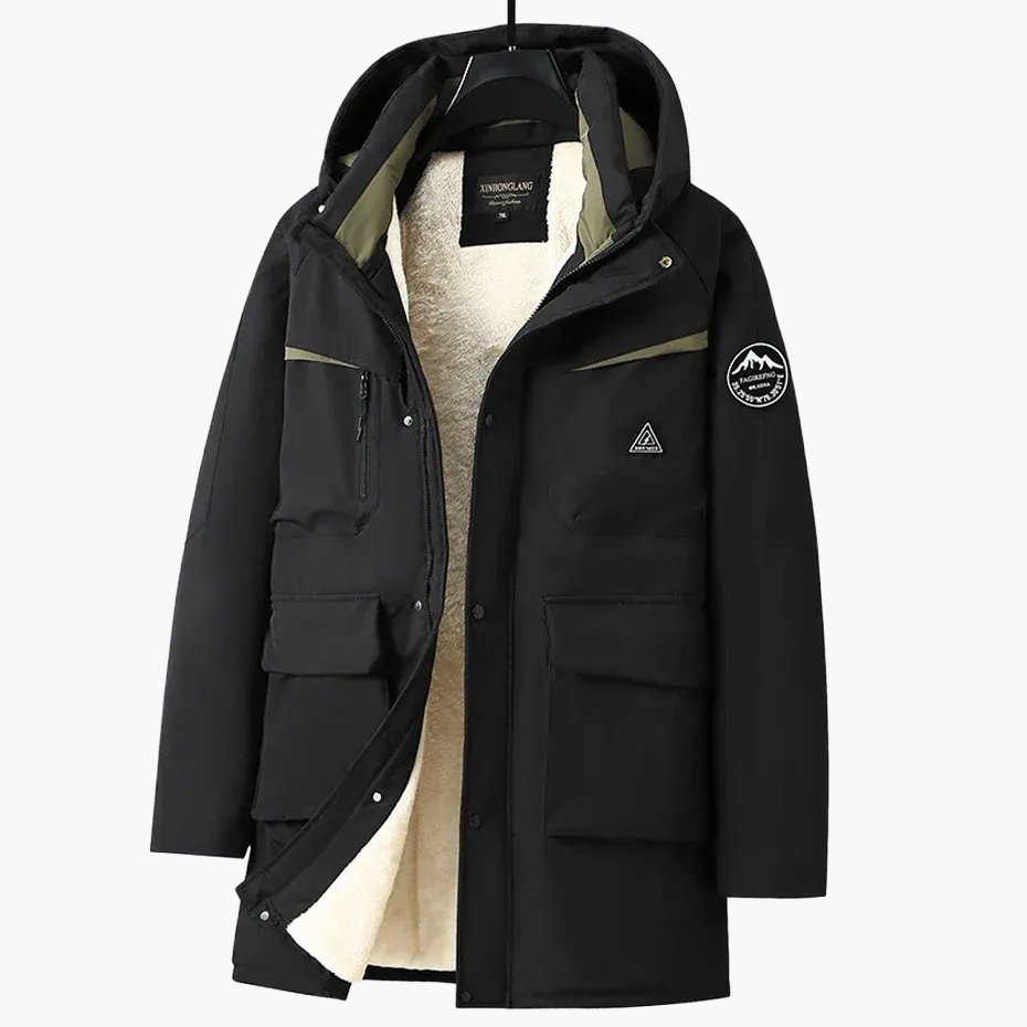Herren Winter Outdoor Parka mit Kapuze – Warm Gefütterte Übergangsjacke für Freizeit & Abenteuer