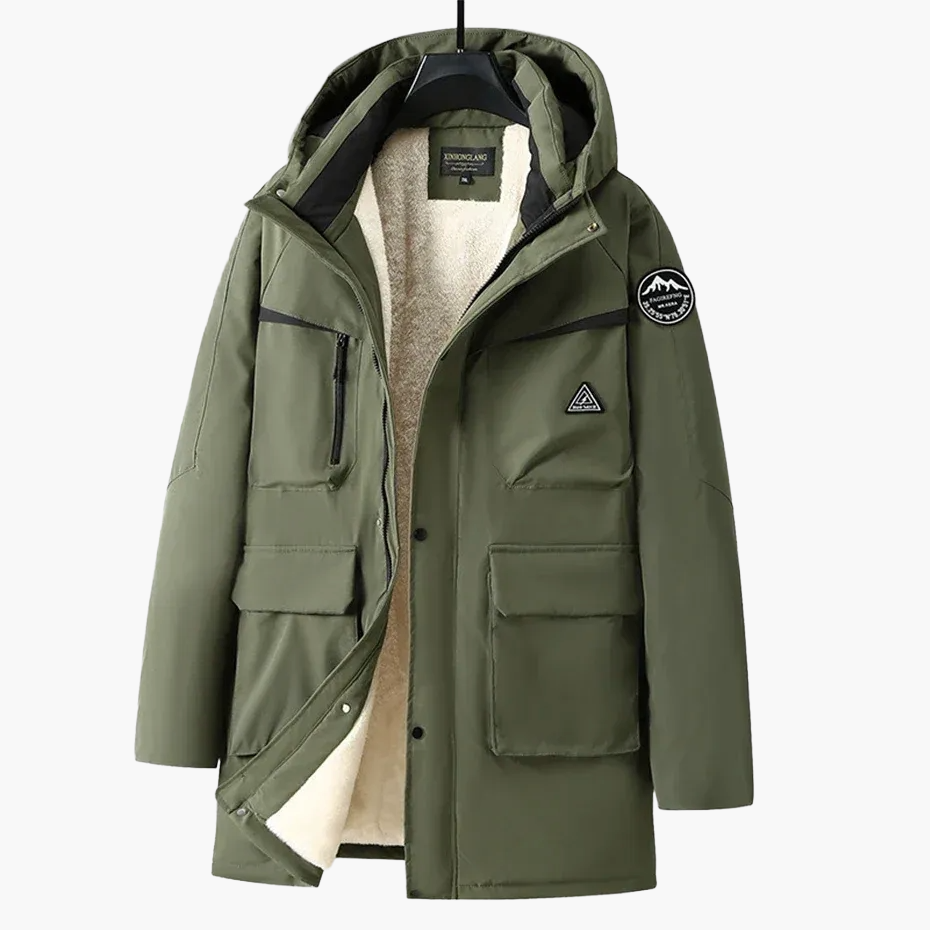 Herren Winter Outdoor Parka mit Kapuze – Warm Gefütterte Übergangsjacke für Freizeit & Abenteuer