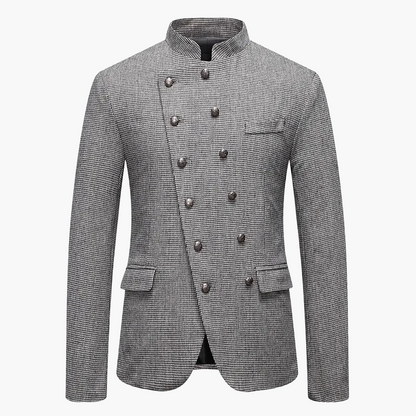 Herren Modernes Stehkragen Sakko mit Doppelreihigen Knöpfen – Elegantes Business & Party Outfit