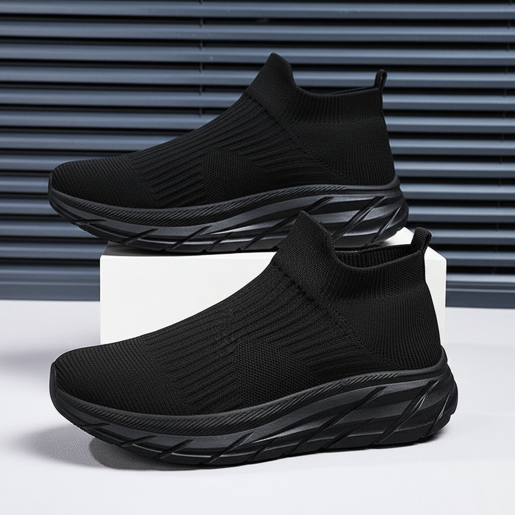 Unisex Slip-on Sneaker gestrickt dickere Sohle einfarbig