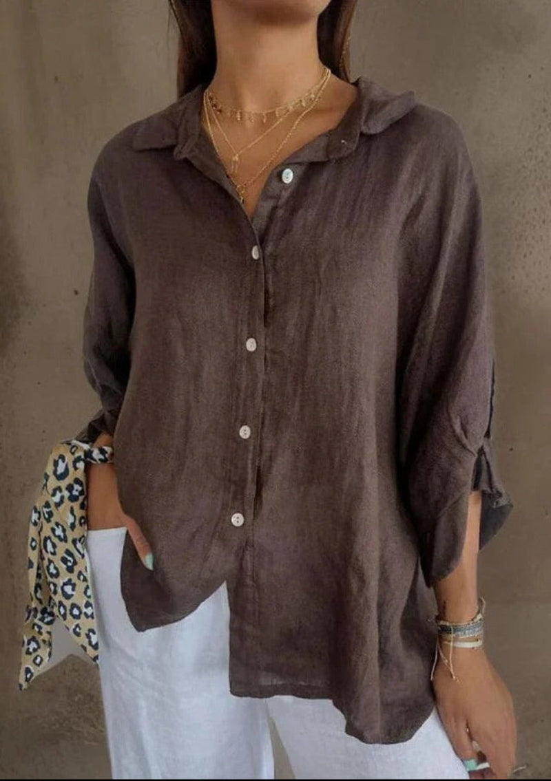 Damen-Bluse im Oversize-Look mit dekorativem Rückendetail für sommerliche Eleganz