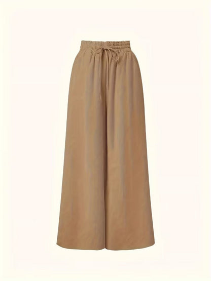Damen Palazzo-Hose mit weitem Bein und Paperbag-Bund – Eleganter, fließender Stil für besondere Anlässe