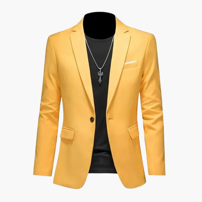 Herren Blazer Modern Ein-Knopf Freizeitjacke für Business und Party