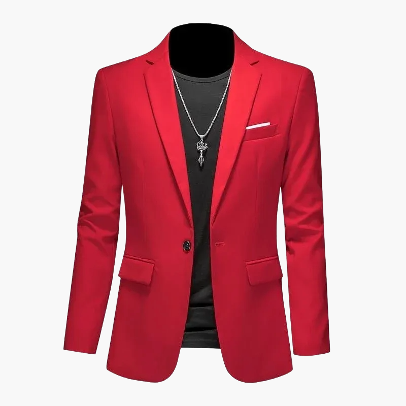 Herren Blazer Modern Ein-Knopf Freizeitjacke für Business und Party
