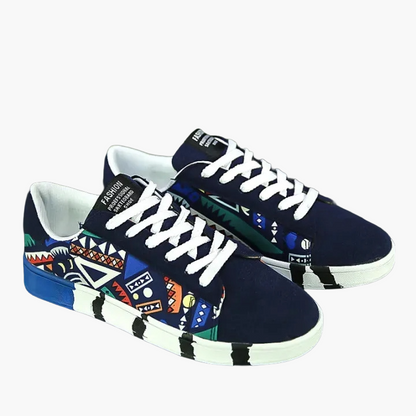 Herren Sneaker mit geometrischem Muster – Urbaner Freizeitschuh, Streetstyle, Outdoor
