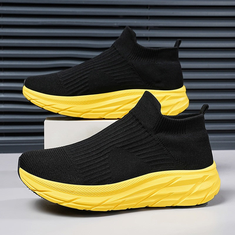 Unisex Slip-on Sneaker gestrickt dickere Sohle einfarbig