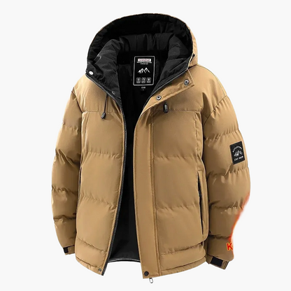 Herren Winter Outdoorjacke – Wasserdicht & Winddicht, Casual Stil, Warm gefüttert mit Kapuze
