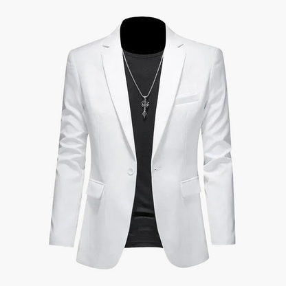 Herren Blazer Modern Ein-Knopf Freizeitjacke für Business und Party