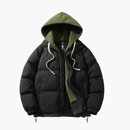 Herren Winter Steppjacke mit Kapuze – Urban Casual Streetwear für kalte Tage