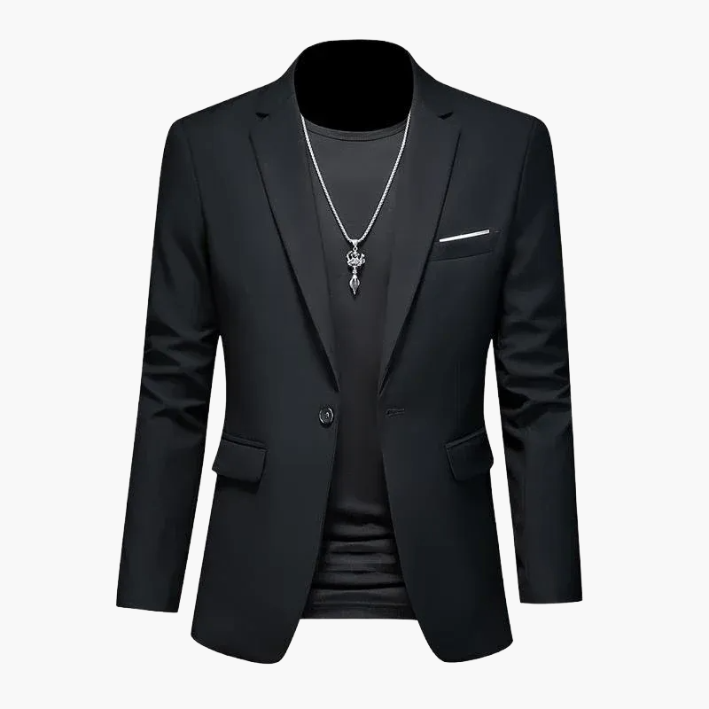 Herren Blazer Modern Ein-Knopf Freizeitjacke für Business und Party