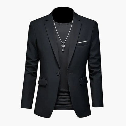 Herren Blazer Modern Ein-Knopf Freizeitjacke für Business und Party