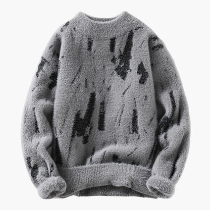 Herren Kuscheliger Strickpullover mit Modernem Muster – Stilvoller Relaxed Fit für Herbst und Winter